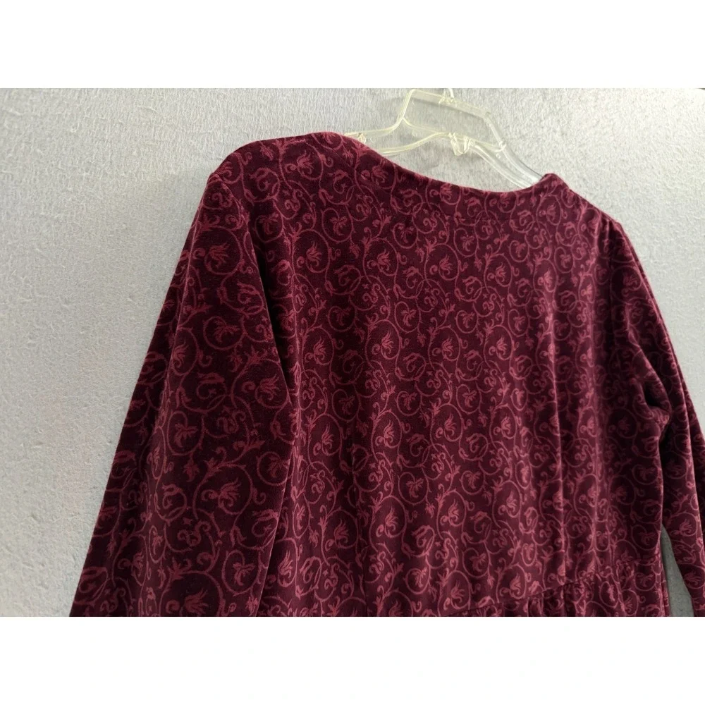 Vintage Eddie Bauer Dress MP Red Velvet‎ Modest Whimsigoth 90s Grunge Romantic